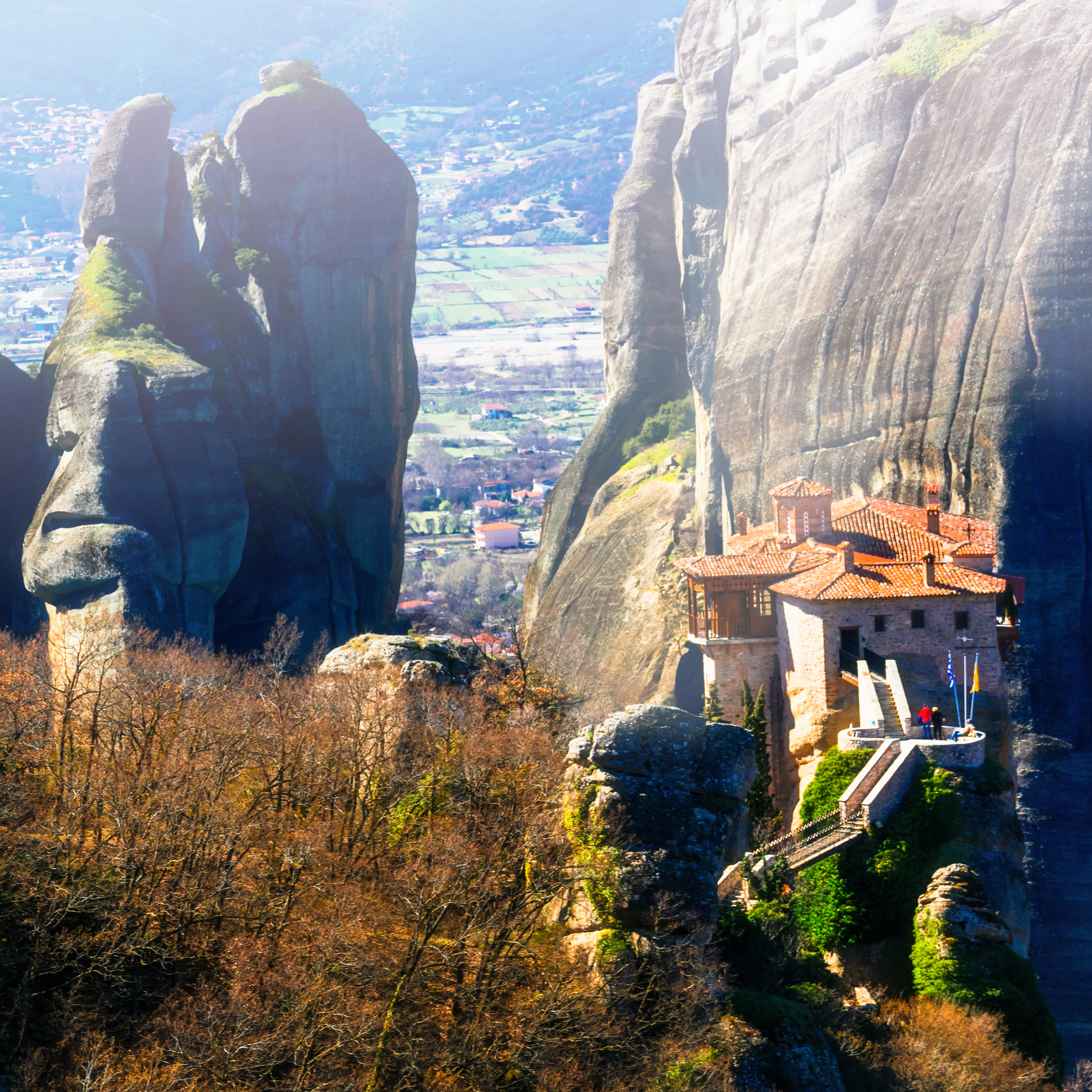 Monasteries hunging on the rocks. Meteora, central Greece