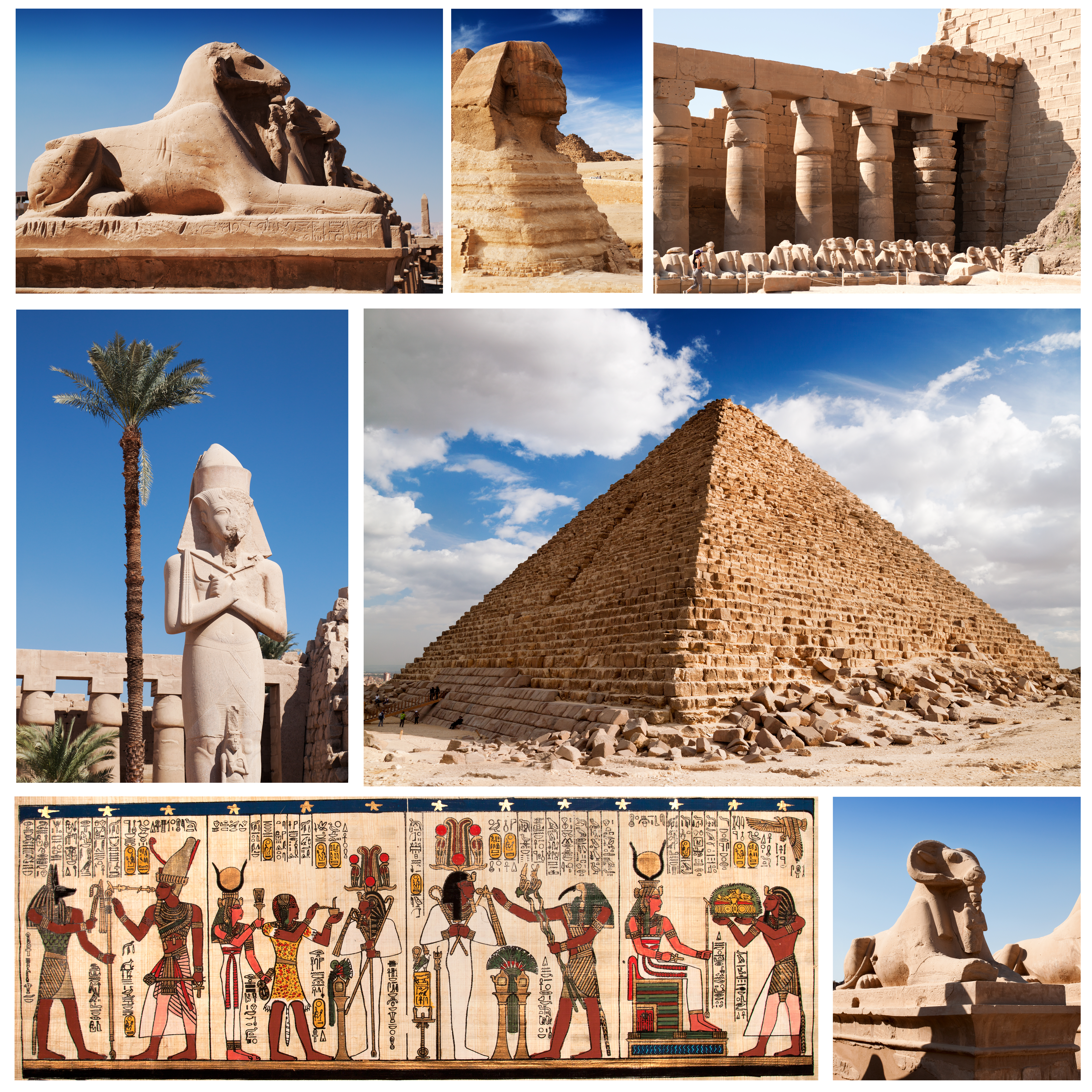 Egypt, sphinx and pyramids collection.