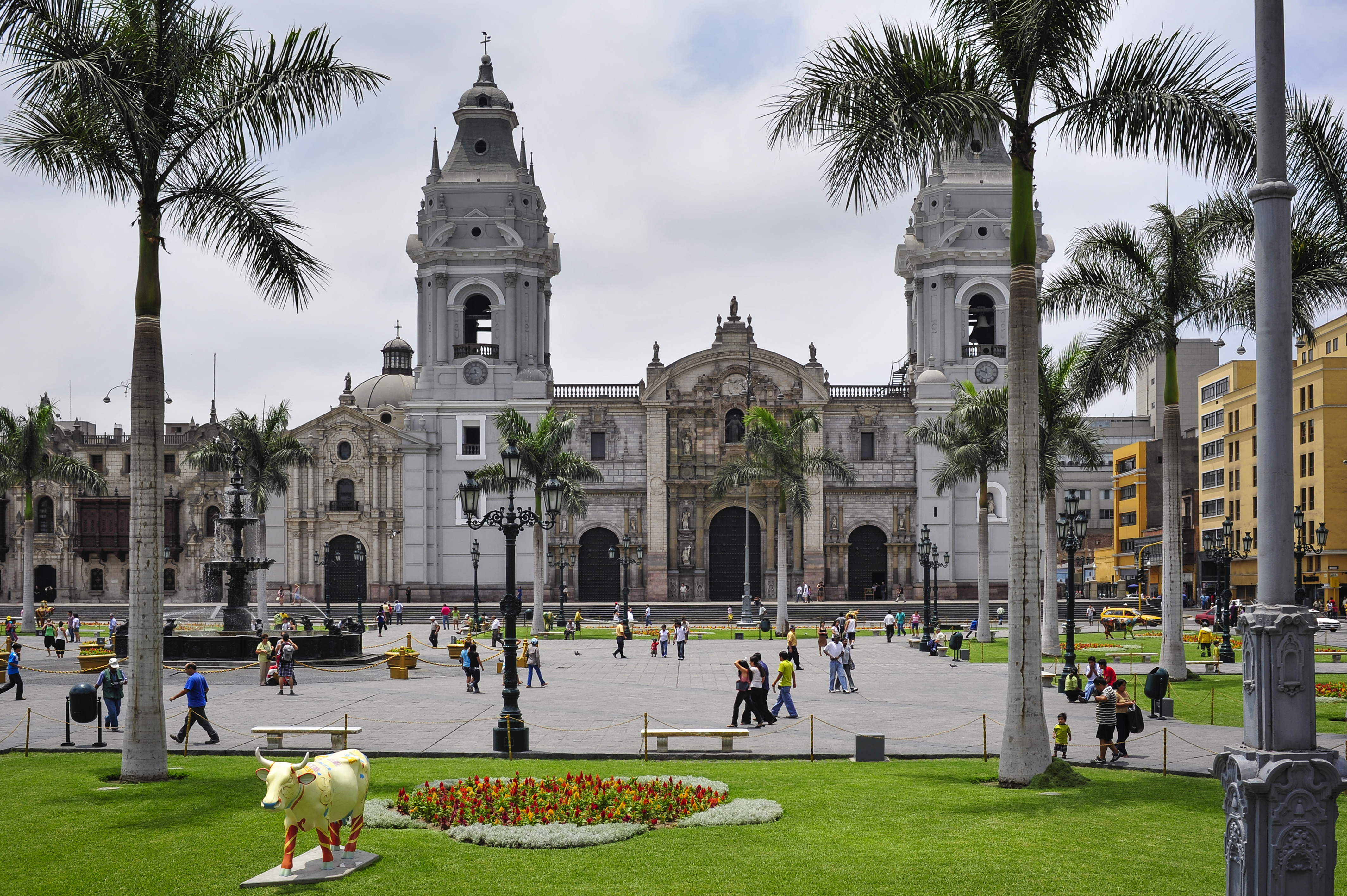 Cathedral at Plaza de Armas is located in the Historic Centre of Lima, Peru