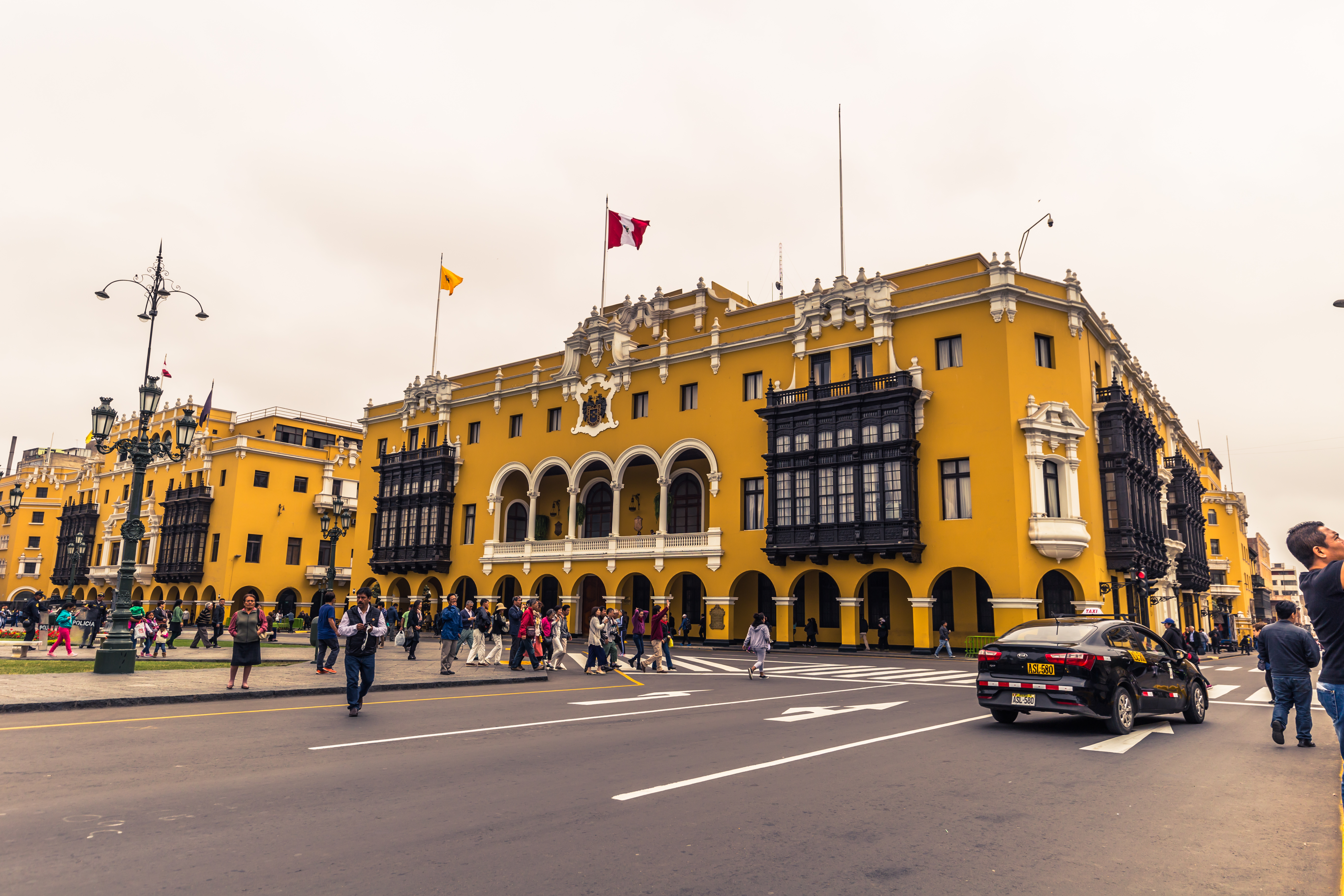 Lima, Peru - August 15, 2017: Historic center of Lima, Peru